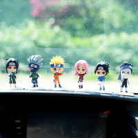汽车摆件 火影忍者手办 公仔 6款套装 自带车贴 可移除 18代6款火影 高约7cm
