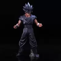 动漫七龙珠手办 巧克力色孙悟空限定版 超级赛亚人模型摆件 盒装黑发悟空 约27cm