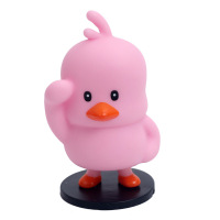 红款汽车摆件抖音小鸭车内装饰摇头车载用品卡通车内饰品鸭子 网红鸭(粉色) 约8.5cm