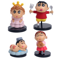 蜡笔小新 野原新之助1代4款公仔手办玩偶模型蛋糕装饰摆件 1代4款蜡笔小新 约5-7cm