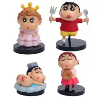 蜡笔小新 野原新之助1代4款公仔手办玩偶模型蛋糕装饰摆件 1代4款蜡笔小新 约5-7cm
