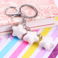 梦幻糖果色 亚克力星星钥匙扣 挂链 包包饰品 配件 白色梦幻星星挂链