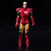 复仇者联盟 可动钢铁侠3 Tony爱国者可动模型简装袋装 全红钢铁侠 彩盒装约18cm