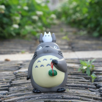 宫崎骏龙猫摆件玩具公仔手办模型无脸男搪胶家居摆件家居饰品 拎物龙猫 8.5-10cm