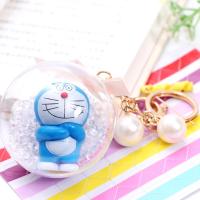 叮当猫 哆啦A梦 钻石水晶球 包包挂件 钥匙扣饰品 娃娃机 白色珍珠款叮当猫水晶球