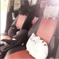 创意可爱小猫咪汽车头枕腰靠套装车用护颈枕抱枕四季卡通创意女士