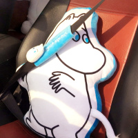 姆明汽车头枕护颈枕座椅骨头枕腰靠可爱脖子枕卡通车用内饰品一对