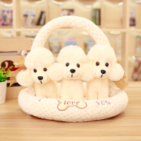 仿真泰迪狗狗公仔毛绒玩具可爱宠物小窝娃娃摆件儿童孩子玩偶