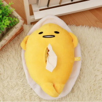 创意少女毛绒纸巾抽卧室纸巾套车用纸抽可爱卡通抽纸盒汽车纸巾盒 懒蛋蛋纸巾盒