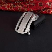 不锈钢自动扣腰带头配件3.5CM男潮自动扣腰带扣头老式扳机 整套皮带银色