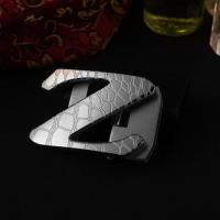 全钢自动扣头男潮精品扣头裤带头Z皮带头配件卡扣自动扣3.5cm 银色