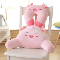 卡通U型枕头护颈枕腰枕靠垫车用办公室靠背垫靠枕椅子护腰垫腰靠