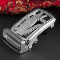 滚轴无孔无牙皮带扣头自动扣男士不锈钢裤带头腰带扣头38 适合皮带3.6-3.8cm银色