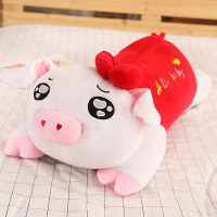红趴猪猪毛绒玩具公仔女孩大玩偶可爱少女心睡觉抱枕头床上靠背