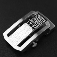 不锈钢无牙扣男士自动扣头滚轴皮带头不锈钢扣内径3.85 八角扳机款3.5银色