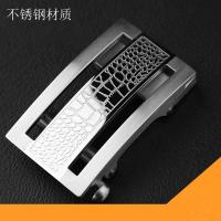 自动扣腰带头不锈钢有牙配件不锈钢皮带扣男自动内径3.55cm 金色扳机款