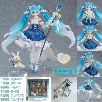 虚拟歌手 Miku初音未来 超可动 10周年庆 Figma054雪初音手办模型 054十周年雪初音 约15cm