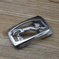 自动扣腰带扣男不锈钢自动扣头豹子自动扣头潮流款全钢男卡子 豹子有纹金色