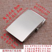 无孔无牙皮带扣不锈钢滚轴自动扣腰带头男滚珠腰带配件卡子 格纹金色3.5cm