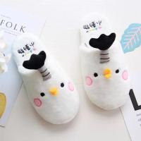 韩国可爱兔子小鸡毛绒拖鞋女生冬季卡通居家保暖厚底棉拖鞋子室内