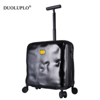 时尚耐磨简约登机箱万向轮旅行箱箱拉杆韩版行李箱女破损箱20箱子 黑色拉链款28寸
