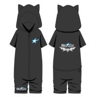 黑岩射手动漫周边连体短袖夏季卡通睡衣二次元可爱学生连帽居家服 黑色 S