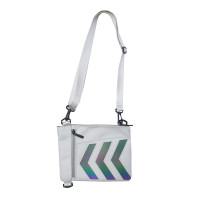 土酷包蹦迪包新款反光街头潮流学生单肩斜挎包运动嘻哈信封包男女 灰色