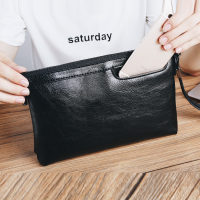 轻商务男士手包ipad包 百搭简约信封包手抓包 韩版街头皮质手抓包 黑色