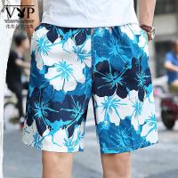 花花公子贵宾夏时尚印花沙滩裤男士宽松五分短裤棉短裤潮流款大码花裤