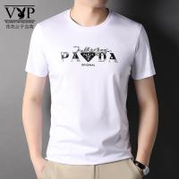 花花公子贵宾 短袖T恤男2022夏季新款白色圆领男装潮流休闲舒适体恤衫