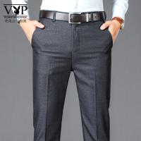 花花公子贵宾 爸爸裤子秋季中老年人含桑蚕丝西裤中年男士休闲长裤子宽松男裤