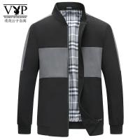 花花公子贵宾 夹克男士爸爸新款休闲棒球服男装2023春秋季上衣中年外套新品茄克