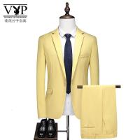 花花公子贵宾 大码西服套装男士春秋季休闲商务正装新郎伴郎婚礼服面试西装外套上衣