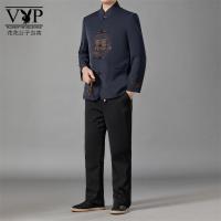 花花公子贵宾 老人唐装男套装春秋季中国风爷爷生日祝寿衣服中老年爸爸冬装外套
