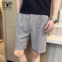 花花公子贵宾 夏季5分西裤男直筒宽松韩版潮流英伦港风百搭休闲潮西装五分短裤