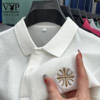 花花公子贵宾 男士短袖polo衫夏季新款休闲宽松翻领绣花薄款棉t恤上衣