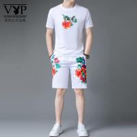 花花公子贵宾 夏季薄款短袖短裤男士两件套潮牌高品质印花休闲装潮流时尚运动套装