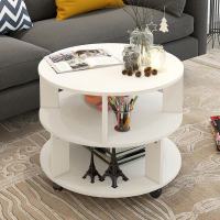 茶几简约现代北欧圆形创意客厅储物卧室床边柜边几组装阳台小桌子