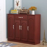 欧式鞋柜简约现代简易经济型实木口组装鞋架实木客厅玄关厅柜