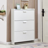 翻斗鞋柜超薄17cm家用厅柜简约现代白色免漆玄关柜进口换鞋凳