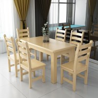 实木餐椅松木家用简约现代餐厅餐桌椅木头原木凳子靠背实木椅子