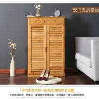 楠竹百叶鞋柜口卧室玄关简约现代实木厅储物柜收纳架