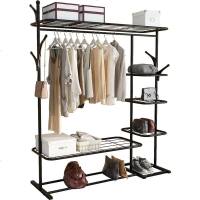 简易挂衣架落地卧室内晾衣架折叠家用衣服架单杆收纳凉晒衣帽架子