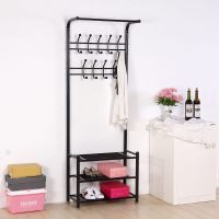 衣帽架落地卧室挂衣架客厅多功能鞋架置物架组合简易挂包架衣架子