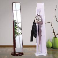 穿衣镜身镜家用多功能旋转简约挂衣架一体带收纳储物移动落地镜