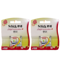 舒适（Schick）舒丝刮毛刀剃毛刀器仕女脱除毛刀器 腋毛腿毛私处剃毛刀 2层手动 女士 替换刀头2盒（6刀头）不含刀架