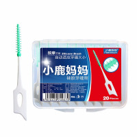 小鹿妈妈牙缝刷齿间刷牙缝清洁器 软头硅胶护理单独包装便携盒家用家庭装 经典硅胶款1盒（20支）