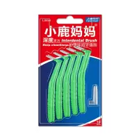 小鹿妈妈牙缝刷齿间刷牙缝清洁器正畸牙刷牙间刷细滑口腔护理L型10支/盒 1.0mm【绿色1盒（10支）】
