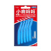 小鹿妈妈牙缝刷齿间刷牙缝清洁器正畸牙刷牙间刷细滑口腔护理L型10支/盒 1.2mm【蓝色1盒（10支）】