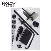 HOLOW好来屋整体卫浴 5391黑古马丁 花洒 卫浴增压花洒淋浴喷头组合 出水量大跹暹屳